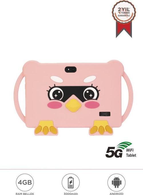 T13 Pembe 4GB +128 GB Tablet Android 13 Çocuk Tableti Kılıf Hediyeli