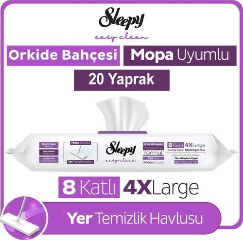 Easy Clean Orkide Bahçesi Mopa Uyumlu Yer Temizlik Havlusu 20 Yaprak
