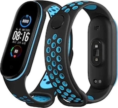 Xiaomi Mi Band 4 Spor Delikli Kordon - Siyah-Mavi