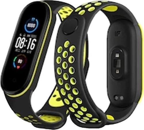 Xiaomi Mi Band 4 Spor Delikli Kordon - Siyah-Yeşil
