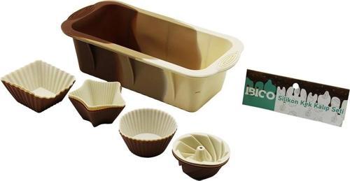 13pcs Silikon Muffin - Baton Kek Kalıp Set Baton=11.5x25cm 3er Rüzgar Gülü - Yuvarlak - Yıldız - D.g