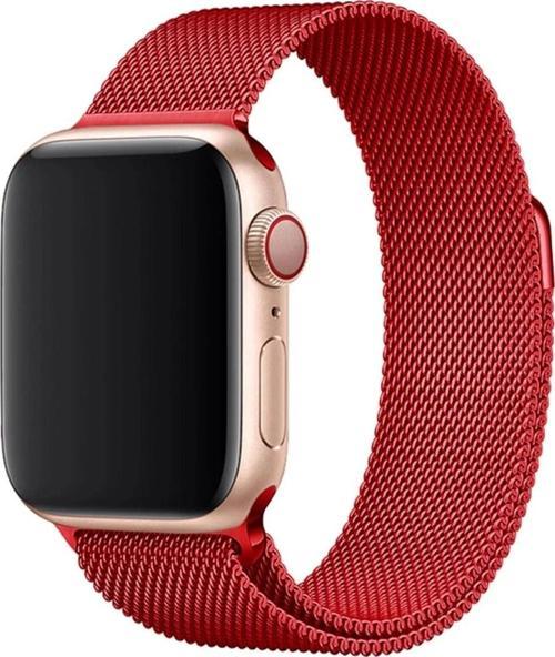 Apple Watch 38mm Metal Mıknatıslı Kordon - Kırmızı