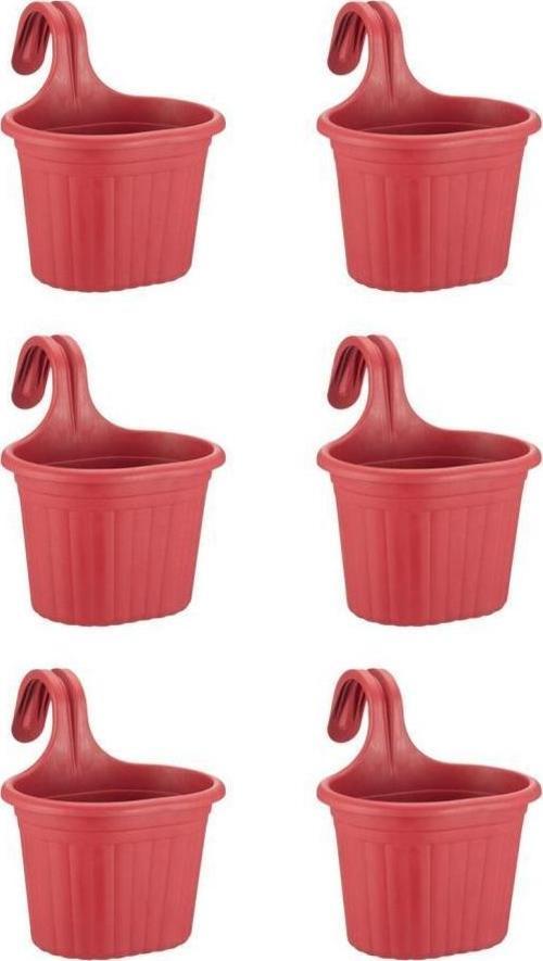 SO-TOM1 Tombik Askılı Balkon Saksı 3 lt Kırmızı 6 Adet