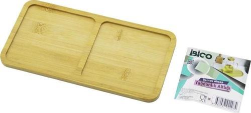 Dikdörtgen 2 Bölmeli Ahşap Bambu Yağdanlık Altlık Mini Tepsi 12 X 23.4 X 0.8cm
