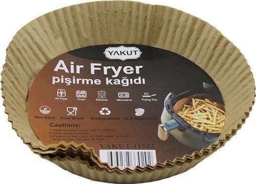 25pcs Büyük=taban 19.5cm-ağız:25cm Tabak Model Yuvarlak Air Fryer Pişirme Kalıp Kağıt 200 Derecedaya