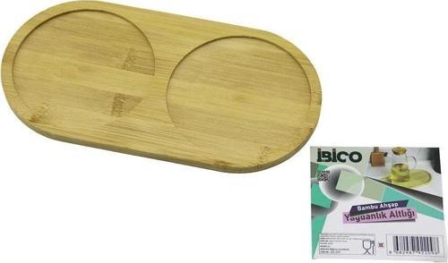 2 Bölmeli Oval Ahşap Bambu Yağdanlık Altlık Mini Tepsi 12 X 23.4 X 0.8cm
