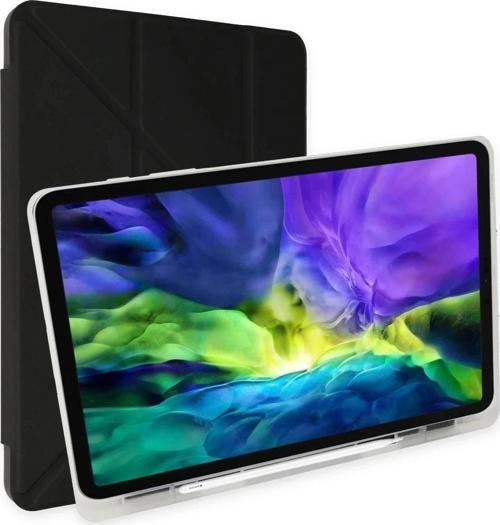 iPad 10.2 (8.nesil) Kılıf Kalemlikli Mars Tablet Kılıfı - Siyah