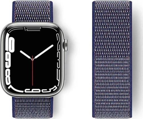 Apple Watch 42mm Hasırlı Cırtcırtlı Kordon - Lacivert