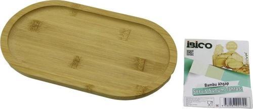 Oval Ahşap Bambu Servis Sunum Tepsi - Tahtası Mini Tepsi 25 X 14 X 1.4cm