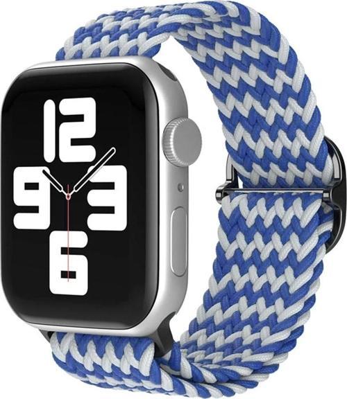 Apple Watch 42mm Star Kordon - Zigzag Beyaz-Mavi