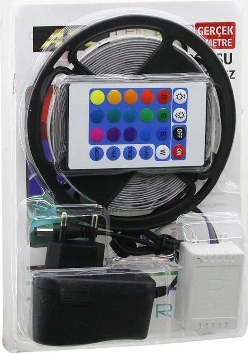 Atc Led Strıp El-07-rus-k  5mt  Kumandalı - Adaptörlü Rgb Renkli Şerit Led Ip65=su Geçirmez Smd=2835
