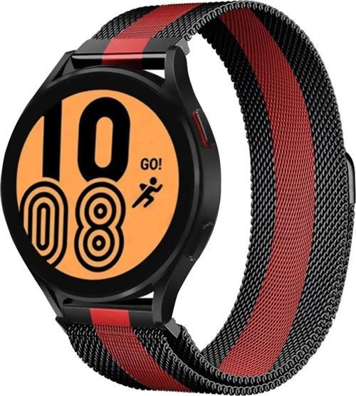 Watch 20mm Metal Mıknatıslı Kordon - Siyah-Kırmızı