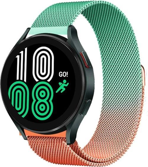 Watch 20mm Metal Mıknatıslı Kordon - Turuncu-Yeşil
