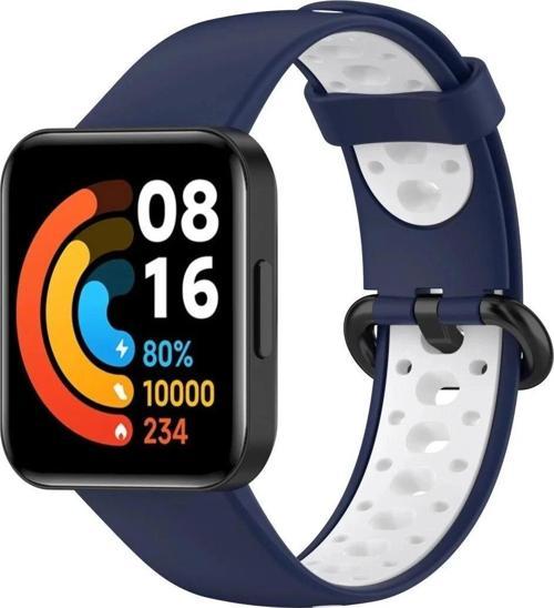 Xiaomi Redmi Watch 2 Spor Delikli Kordon - Lacivert-Beyaz