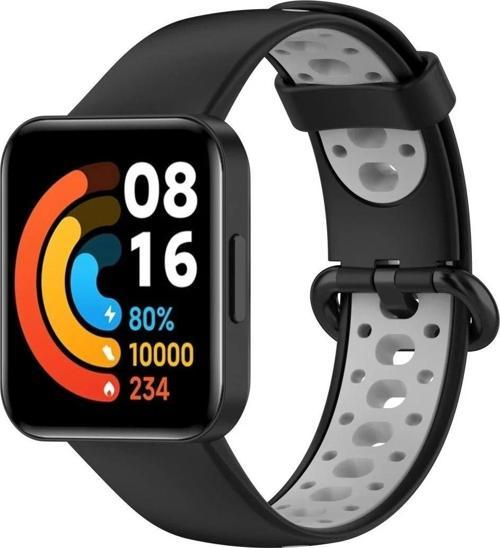 Xiaomi Redmi Watch 2 Spor Delikli Kordon - Siyah-Gri