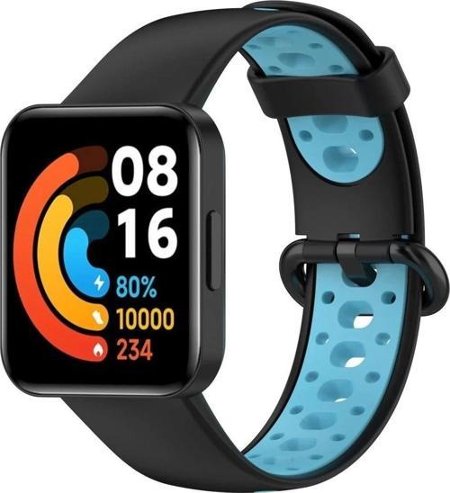 Xiaomi Redmi Watch 2 Spor Delikli Kordon - Siyah-Mavi