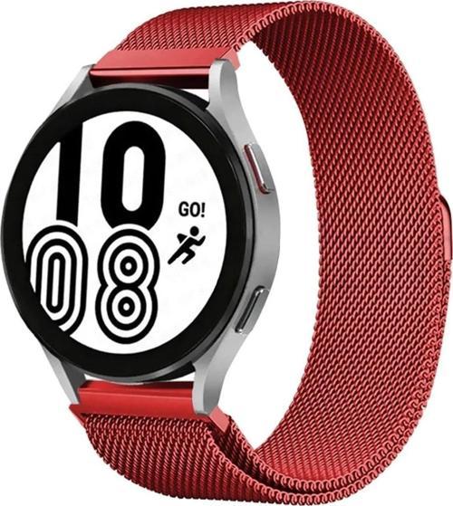 Samsung Galaxy Watch 4 Metal Mıknatıslı Kordon - Kırmızı