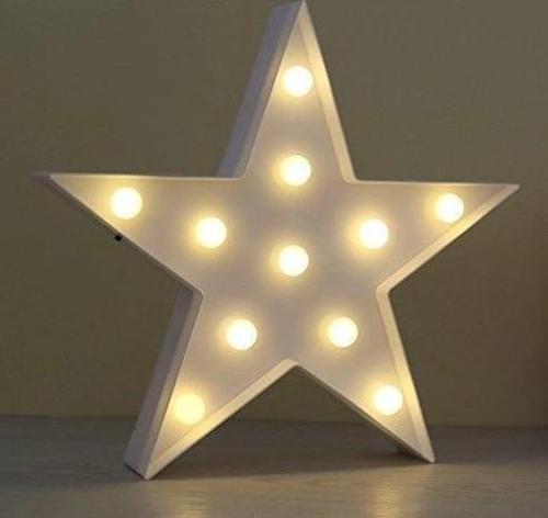 Led Işıklı Beyaz Yıldız Gece Lambası