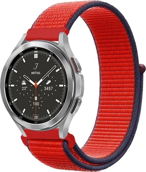 Watch 22mm Hasırlı Cırtcırtlı Kordon - Kırmızı