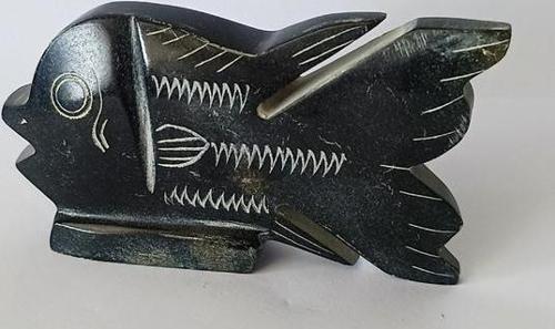 Balık Biblo Doğal Siyah Onix Taşı Mermer Heykel Hayvan Ev Masa Süsü Dekoratif Obje   