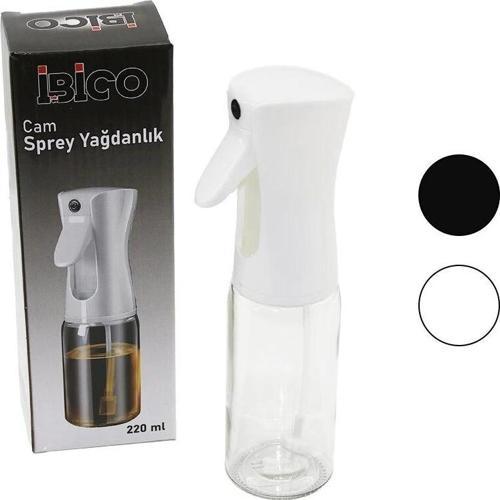 Cam 220ml Yağdanlık Sprey Siyah - Beyaz Plastik Başlık