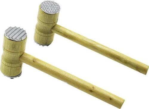 Metal Çift Başlı Ahşap Saplı Tokmak - Et Dövecek Tokmak= 4.3 X 10cm Saplı=25.5cm