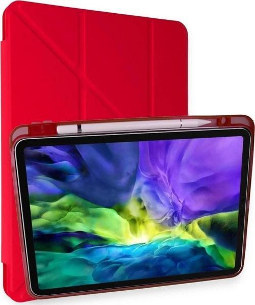 iPad Pro 11 (2024) Kılıf Kalemlikli Mars Tablet Kılıfı - Kırmızı