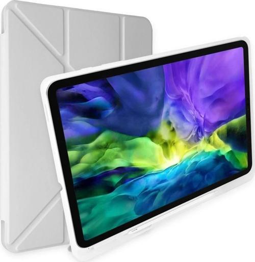iPad Pro 12.9 (2021) Kılıf Kalemlikli Mars Tablet Kılıfı - Gri