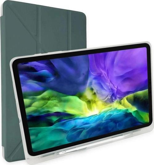 iPad Pro 12.9 (2021) Kılıf Kalemlikli Mars Tablet Kılıfı - Koyu Yeşil