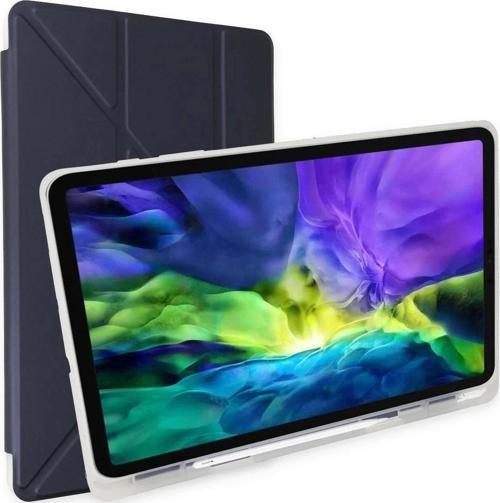 iPad Pro 12.9 (2021) Kılıf Kalemlikli Mars Tablet Kılıfı - Lacivert