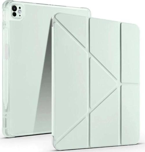 iPad Pro 13 (2024) Kılıf Kalemlikli Mars Tablet Kılıfı - Açık Yeşil