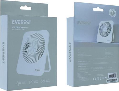 Efn-601 Beyaz 2000Mah 4 Kademeli 4000Rpm Hız Metal Ayak Masaüstü Usb Fan