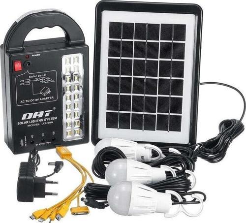 Rt-999 Solarpanelli -Ledli Güneş Enerjili Radyo Usb- 3 Adet Ampul Şarjlı (Solar 9V-3.5W)