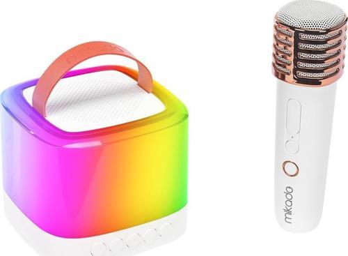 Md-16Bt Favorite Beyaz Tf Kart Destekli Bluetooth Wireless Karaoke Mikrofonlu 1200Mah Speaker