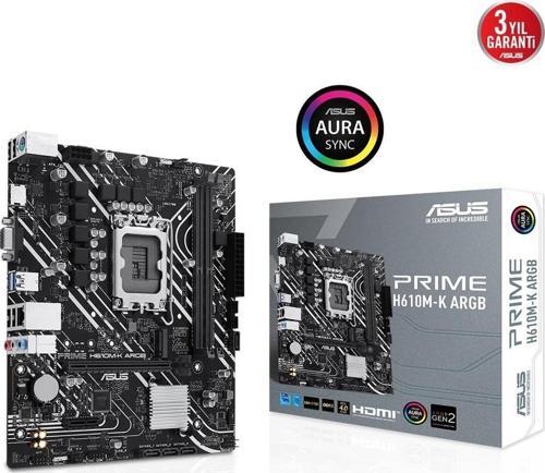 Prime H610M-K Argb İntel Soket Lga1700 Ddr5 5600Mhz Matx Gaming (Oyuncu) Anakart
