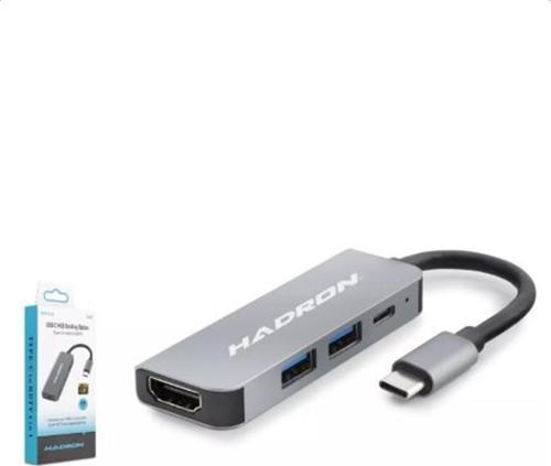 Hdx7840 Type-C To Hub Hdtv Hdmi 4K 30Hz + Type-C + 2-Usb3.0 4İn1 Gri