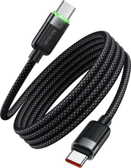 Ca-2000 60W Usb-C To Usb-C Manyetik Sarilabilir Kablo 120 Cm Siyah