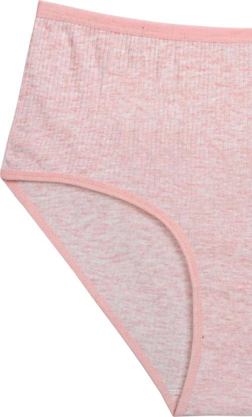 4'lü Yeni Seri Renkli Yüksek Bel Fitilli Ribana Bato Külot Pembe