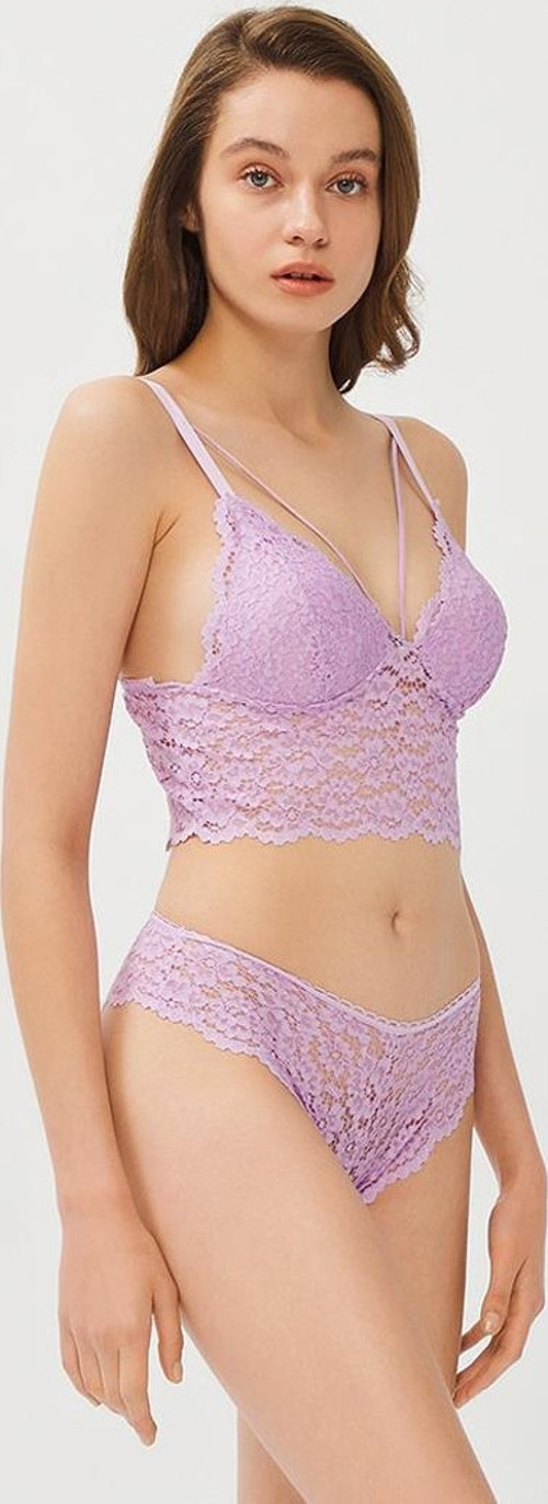 313T Dantelli Hafif Destekli Balensiz Bralet Sütyen Takımı