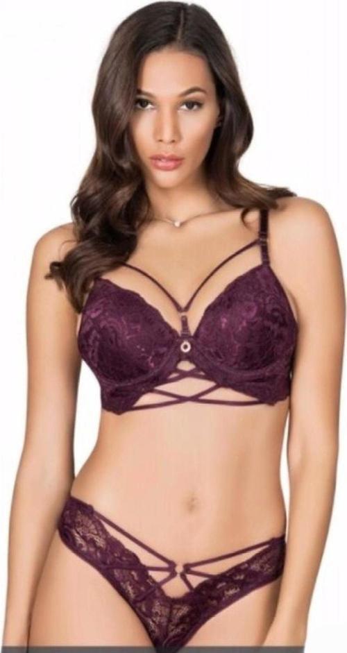 5025-B Destekli-Balenli Biye Şeritli Silikonlu Sütyen Takımı