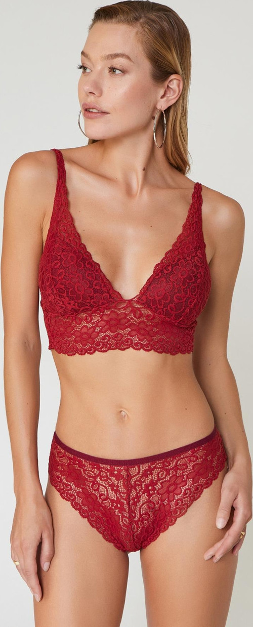 555 Luna Dantelli Desteksiz Balensiz B-Cup Bralet Takım