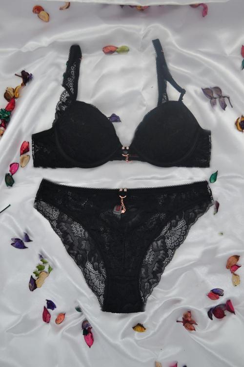 5040-B Destekli-Balenli Slikonlu Taşlı Sütyen Takımı