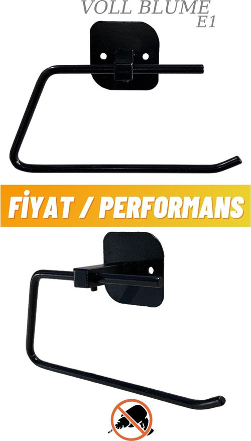 E1 Tuvalet Kağıdı Tutucu Askı Yapışkanlı Metal Askılık Kağıtlık Super Black