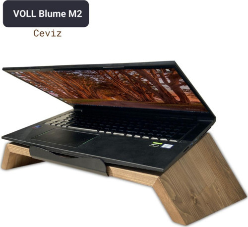 M2 Laptop Yükseltici Altlığı Notebook Standı Sehpası Ahsap - M2 Ceviz Ağacı