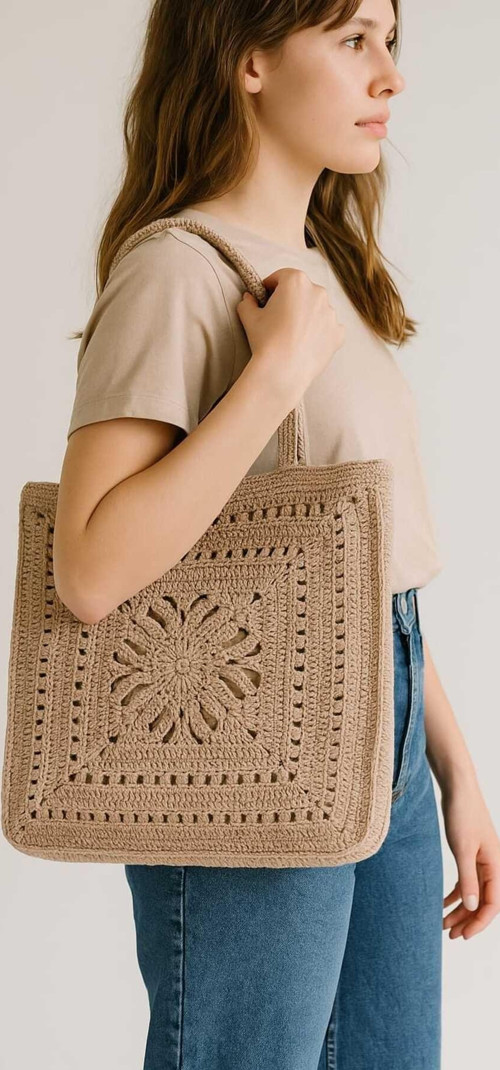 Hand Made Yazlık Kadın Özel Motifli Omuz Çantası
