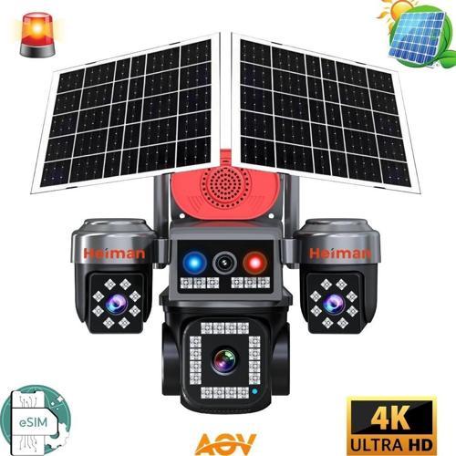 HM-890 E-SİM 4 Kameralı AOV Güneş Enerjili Kamera