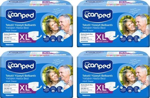 Tekstil Yüzeyli Belbantlı Hasta Bezi Büyük (xl) 30 Adet 4 Paket