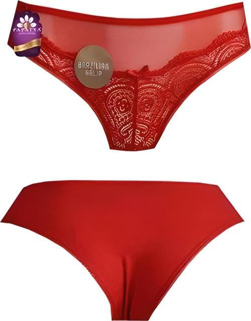 Kadın Brazilian Kalıp Önü Dantelli Kurdele Detaylı Külot (4871)