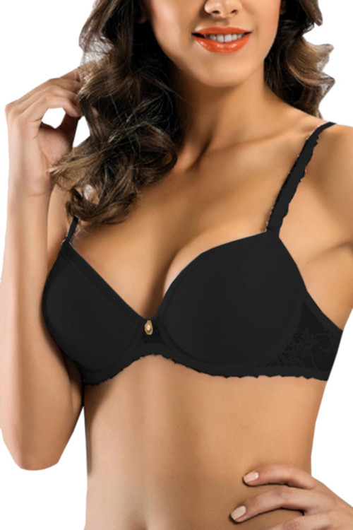 7003-B Destekli-Balenli Dantel Push Up Sütyen