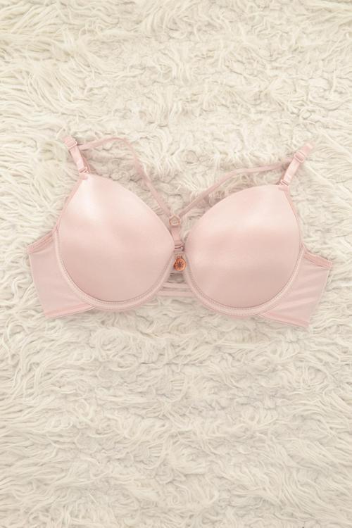 7008-B Destekli-Balenli Micro Kaplı İpli Push-Up Sütyen